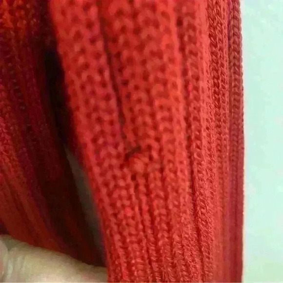 Coldwater Creek Y2K Red Suede and Knit Cardigan with Pockets Size M - Picture 9 of 10